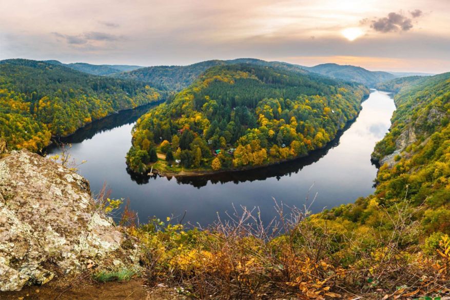Smetanas Aussichtspunkt an der Moldau bei Třebsín, Foto: Mittelböhmische Tourismuszentrale
