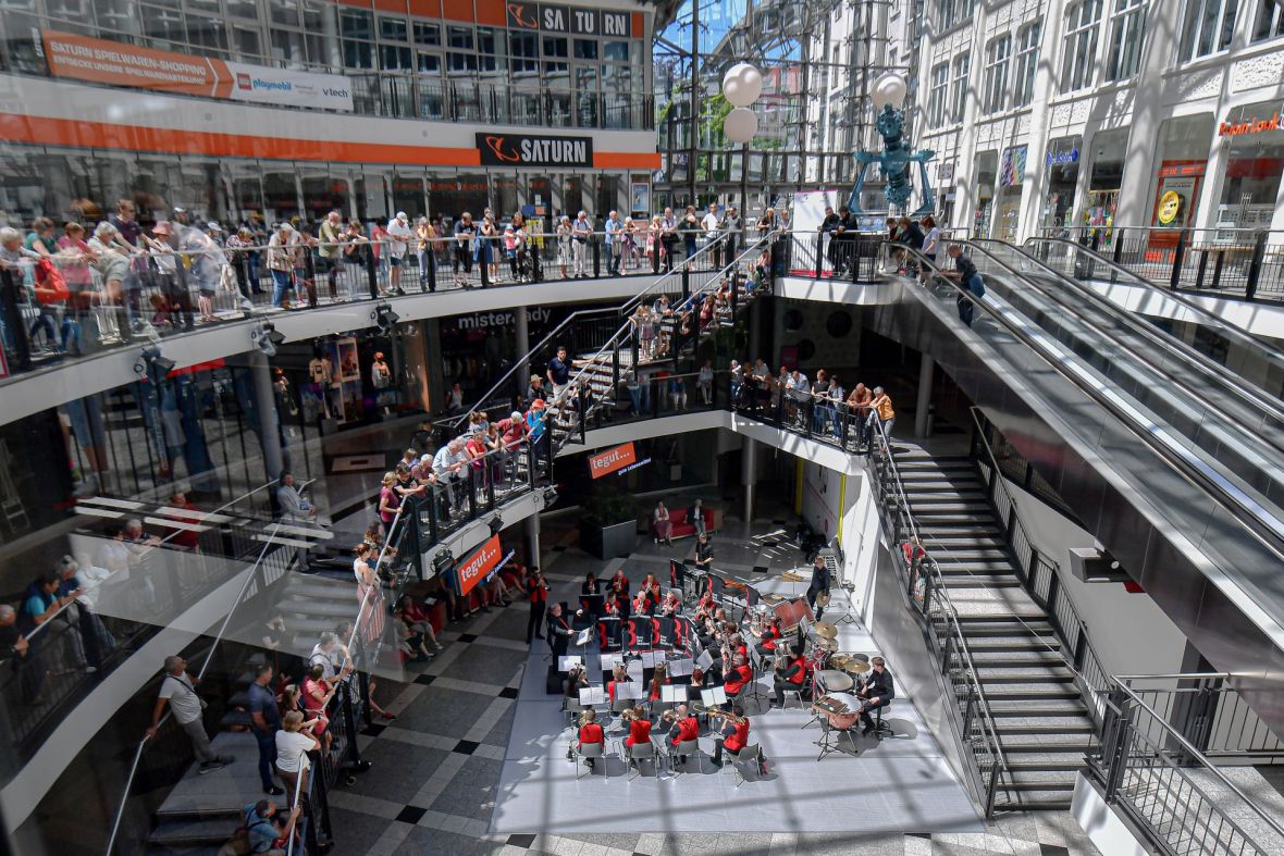 Brass Band BlechKLANG / Alexander Richter in der Goethe Galerie Jena, Foto: ZEISS, Jürgen Scheere